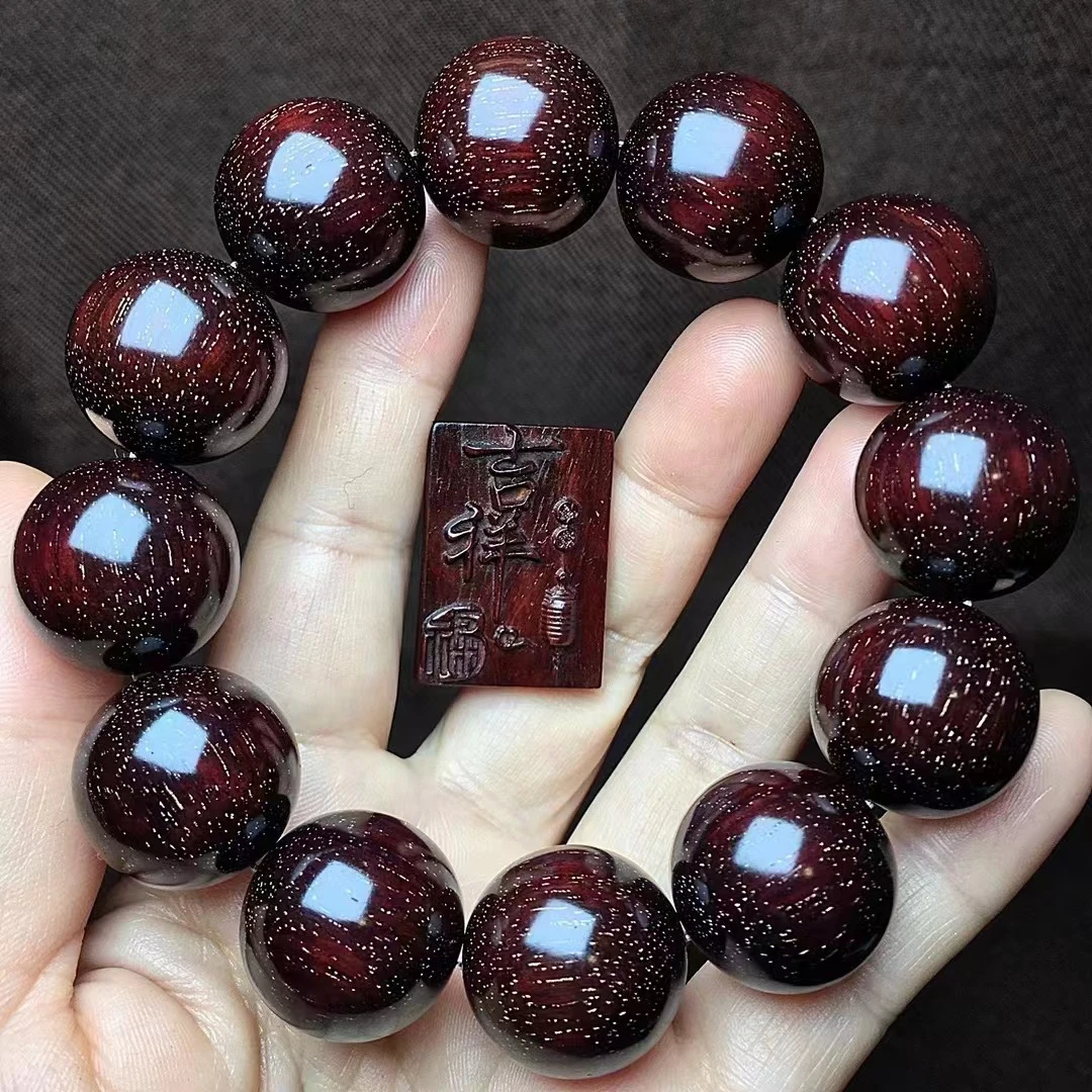 xin印度小叶紫檀2.0-12颗手串收藏毕业爆满金星