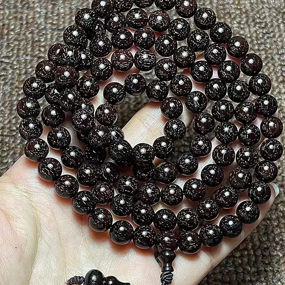 xin印度小叶紫檀1.0-108颗手串手链收藏毕业爆满金星