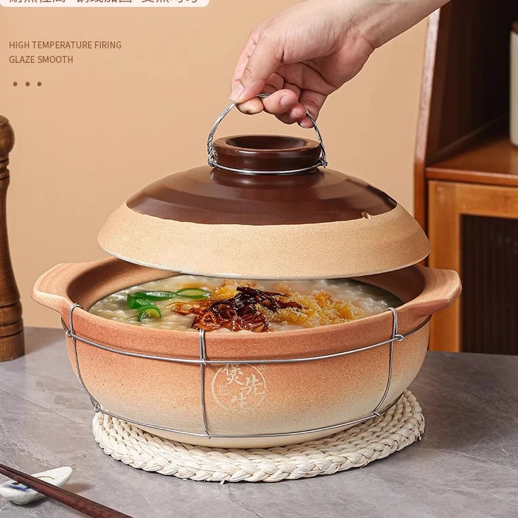 煲先生复古元底平耳老式土锅煲仔饭锅炖肉焖菜锅明火适用耐高温