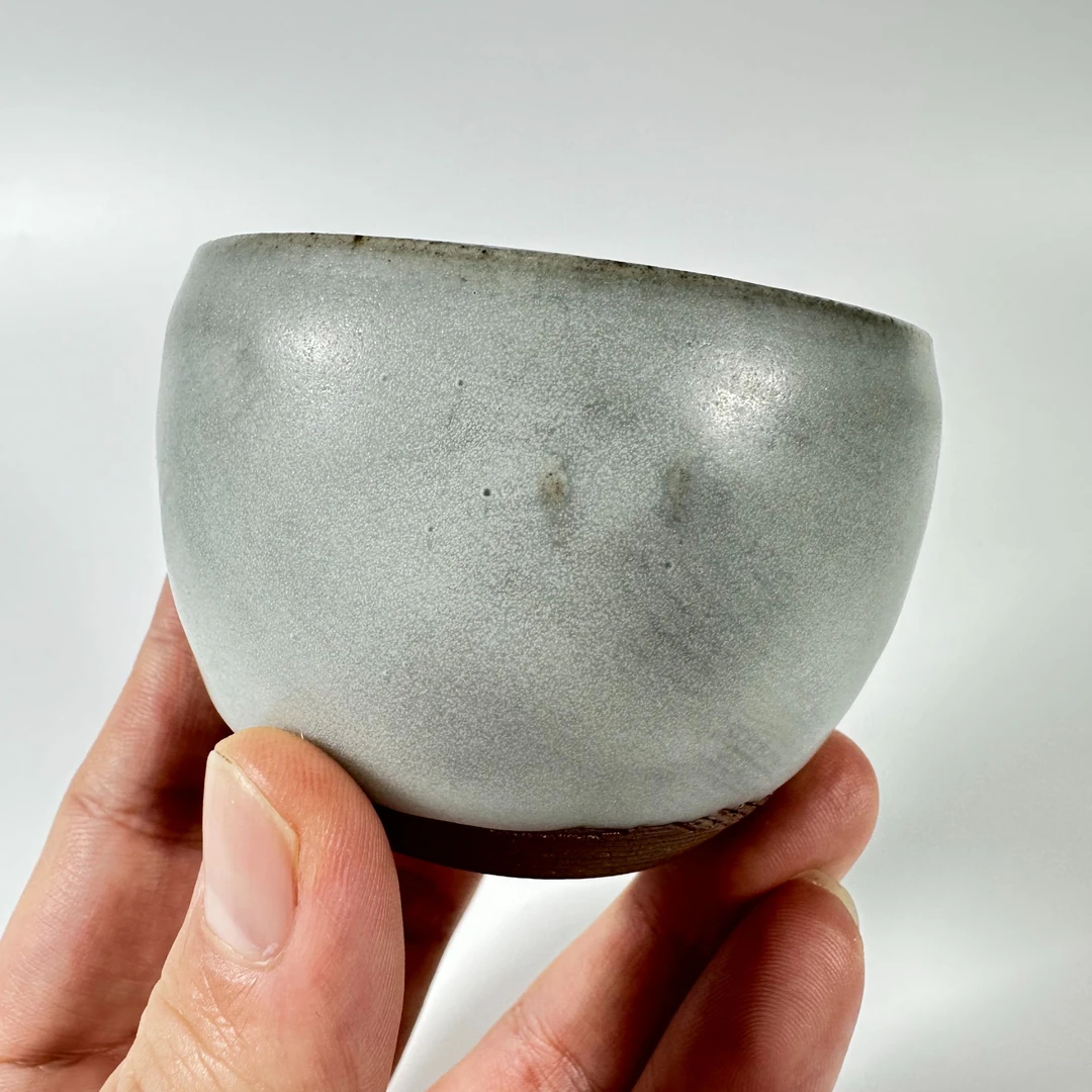 全手工天青釉龙蛋杯陶瓷禅定杯束口罗汉杯