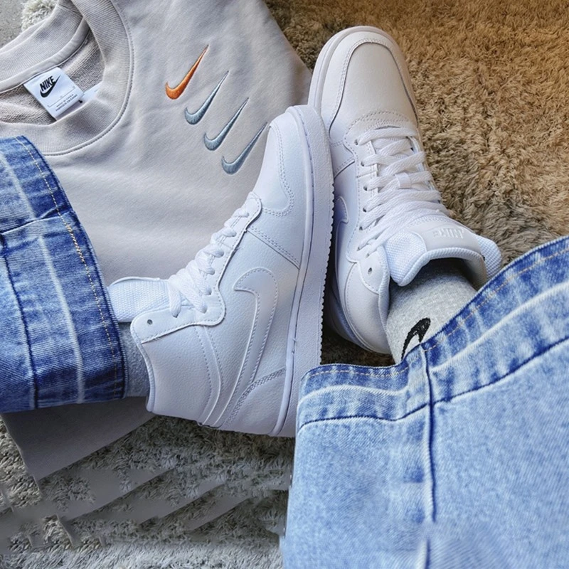 NIKE/耐克休闲鞋女鞋 24春季新款运动鞋百搭小白鞋简版AJ高帮板鞋