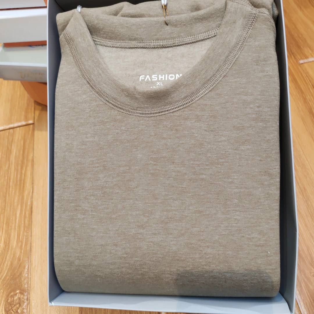 男士小圆领保暖衣套装中厚绒比秋衣厚比厚保暖薄超细绒性价比高