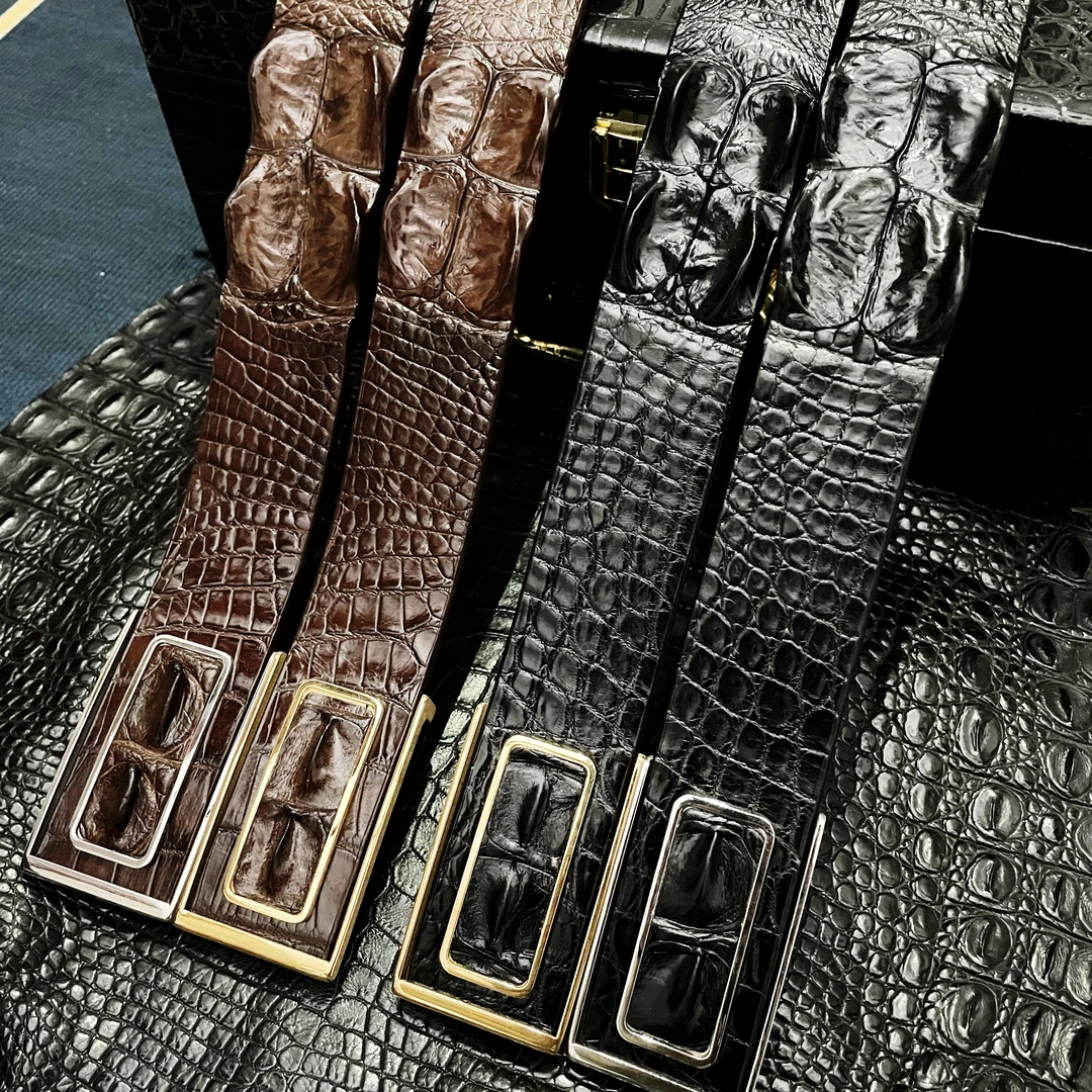 鳄裁缝【品牌价勿拍】尼罗四瓣大龙骨腰带男款商务