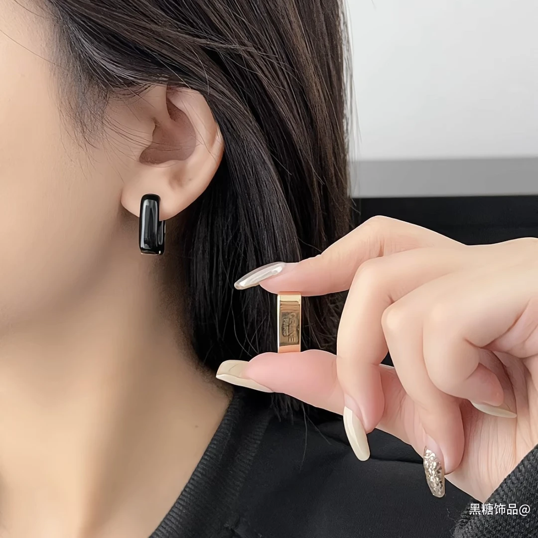 秋冬新品法式复古撞色小众个性耳环E1216