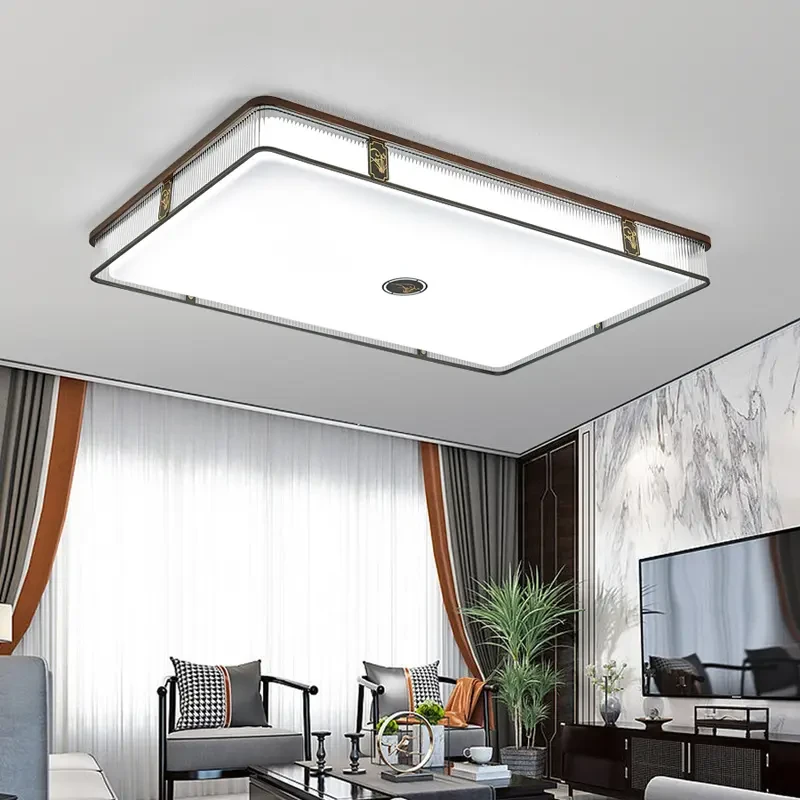 新中式实木吸顶灯国风禅意简约大气客厅卧室书房大厅房间灯家用