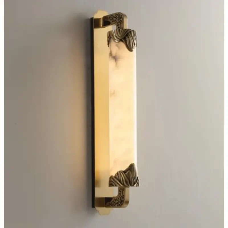 户外防水壁灯新中式全铜别墅大气云石灯门前花园庭院阳台外墙灯具