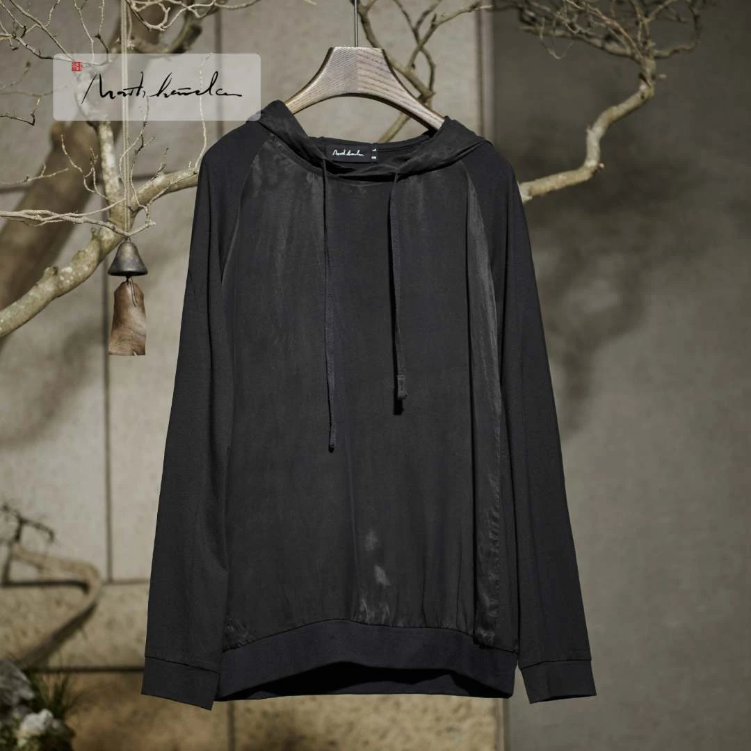 【北纬三十度】原创设计师品牌男春夏新品简约圆领连帽长袖19761Y