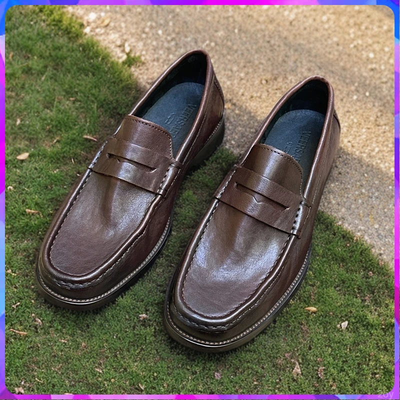 男豆豆鞋新款透气潮流百搭英伦风商务休闲乐福鞋真皮一脚蹬皮鞋男