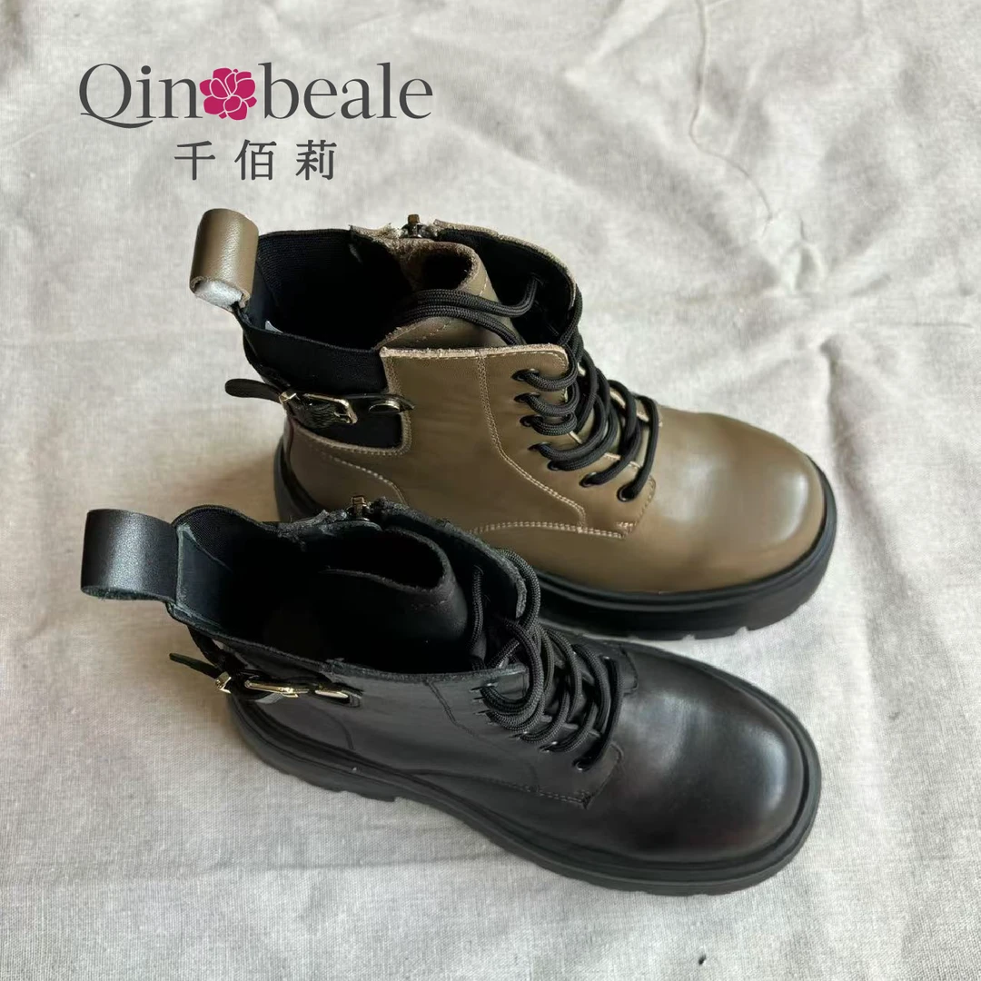 Qin&beale/千佰莉3903105H1000高帮马丁靴B286