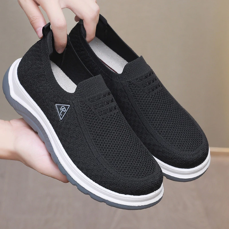 老北京布鞋男春夏季网鞋一脚蹬休闲鞋软底透气帆布鞋中老年爸爸鞋