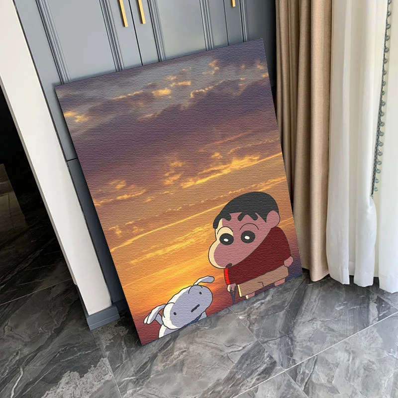 蜡笔小新卡通数字油画diy填色画画自己动手涂鸦儿童手工制作礼物