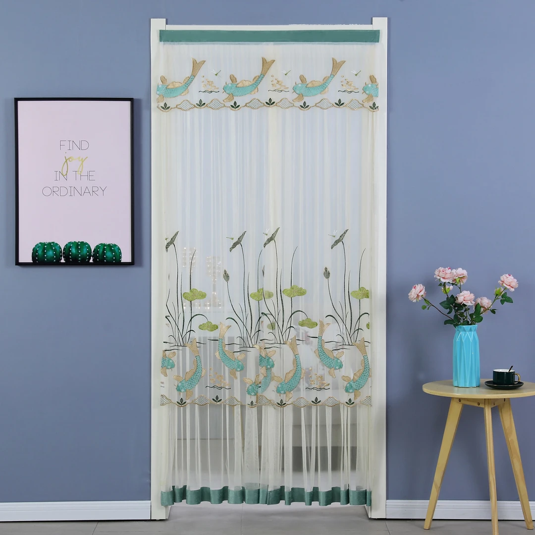 【锦鲤】2023新款免打孔遮挡门帘夏季家用防蚊门帘房间自粘隔断帘