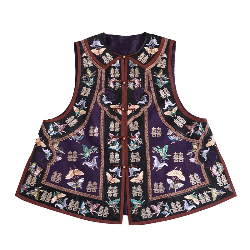 「紫喜」 ·  乐锦坊复古中国风手工原创中式对襟刺绣小众设计感马甲