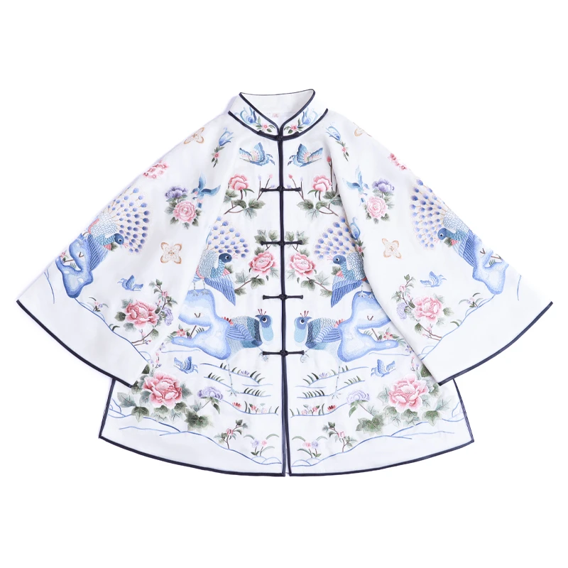 「祥瑞锦雀」乐锦坊复古中国风手工原创设计感刺绣国潮女装汉服上衣