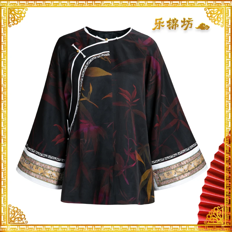 「彩竹」·乐锦坊复古国风手工原创中式斜襟小众设计感小上衣