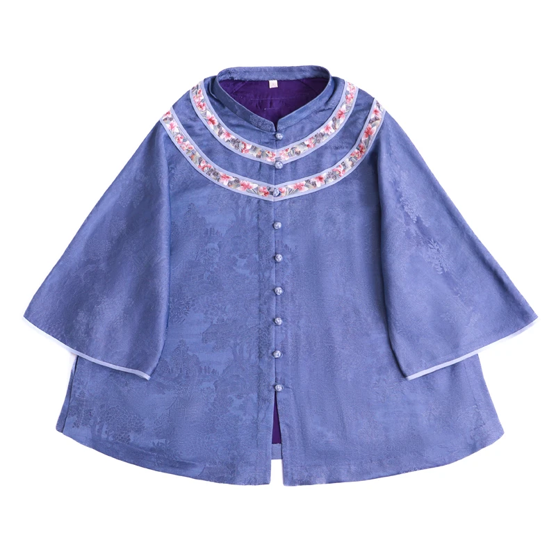 「贝贝」乐锦坊复古中国风手工原创设计感百搭刺绣国潮女装汉服上衣