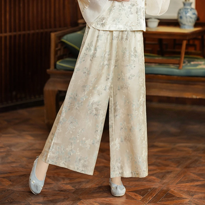 「潇湘裤子」·乐锦坊原创手工中国风高档显瘦中式长款汉服配套裤子