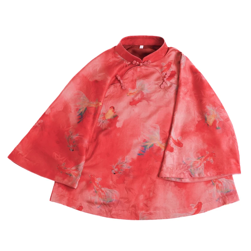 「年年有鱼」乐锦坊国风复古日常百搭设计新中式纯手工汉服女装上衣