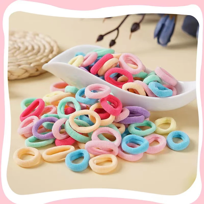儿童皮筋发圈高弹小孩头绳毛巾圈糖果色无痕不伤发