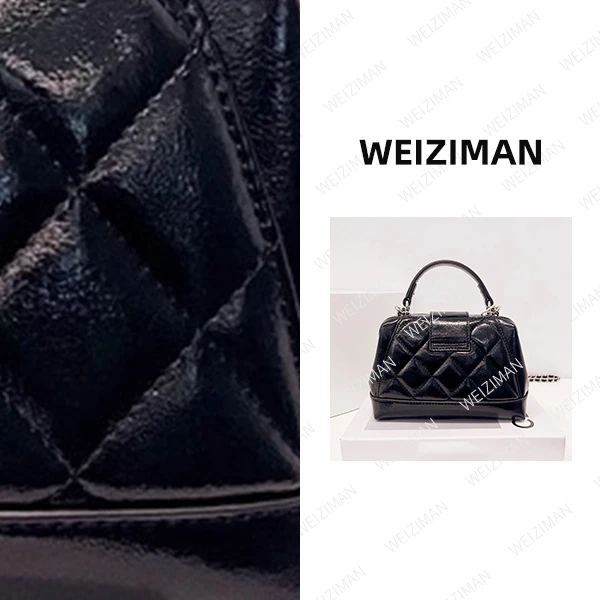 （黑总）现货真皮包包羊皮单肩包女MDD-240717diy-香医生包-黑银