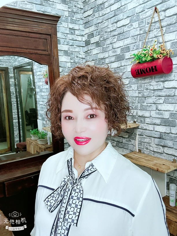 高端定制 潮款偏分无刘海羊毛卷 全真人发丝 手工编织