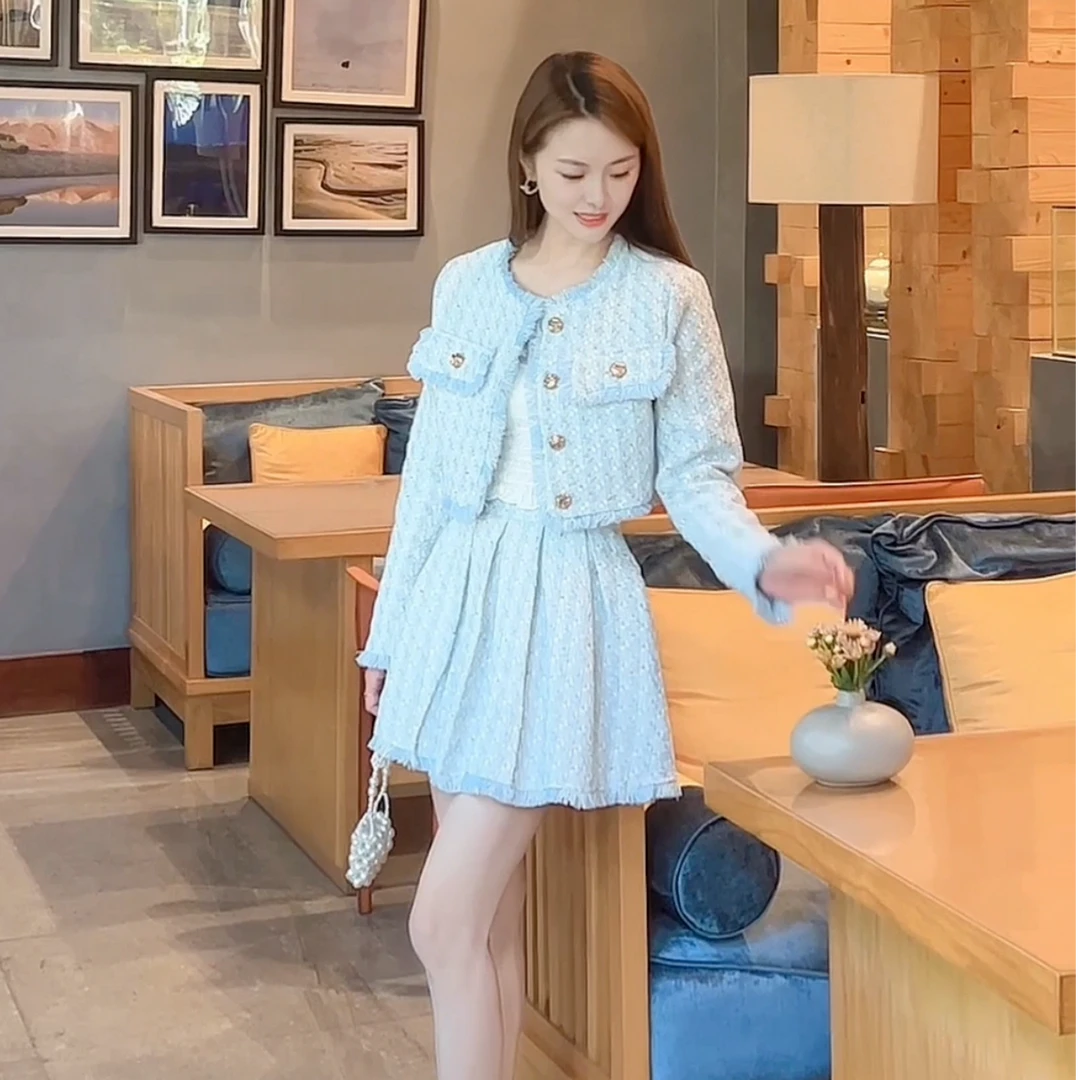 千语栀【岸芷汀兰】韩版洋气小香风老钱风松弛感女装贵气时髦两件套