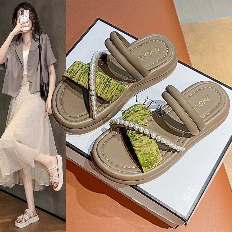 国风两穿拖鞋女夏季外穿2024新款凉拖防滑高级感时尚厚底夏天