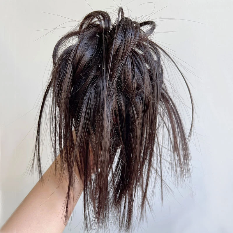 2025年新款鸡窝头抓夹假发丸子头辣妹凌乱发包懒人盘发器鸡毛抓夹