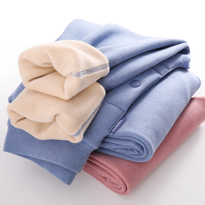 儿童德绒保暖裤学生加绒加厚校服神器女童棉裤中大童裤子男童绒裤