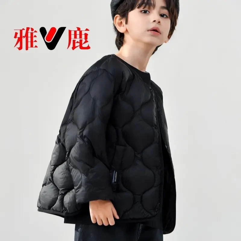 雅鹿新款短款时尚休闲轻薄秋冬葫芦羽绒内胆长袖儿童洋气舒适宝宝