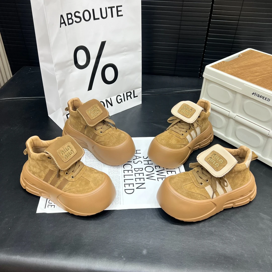 休闲软底百搭时尚休闲鞋韩版高帮复古秋季真皮春秋英伦厚底圆头