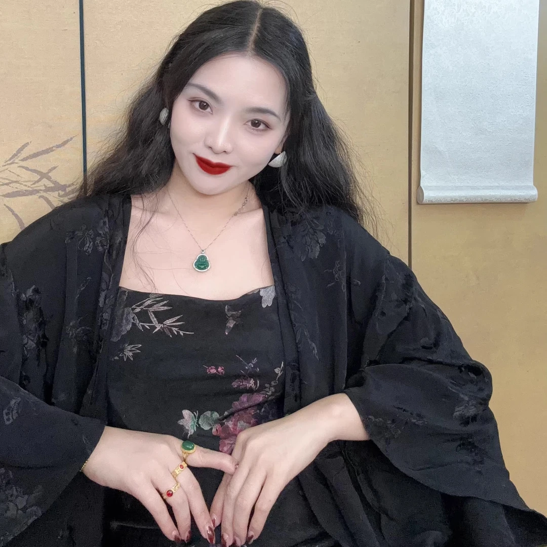 全新   旗袍 旗袍裙 自制款 黑木外套