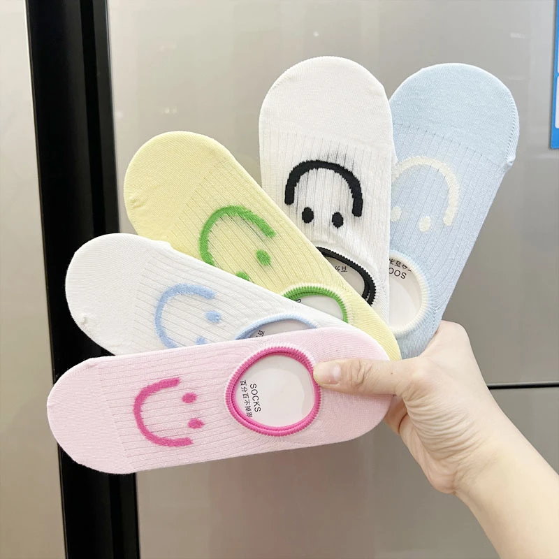 袜子女棉袜夏季夏天多巴胺色系韩国袜子硅胶纯棉隐形袜不掉跟船袜