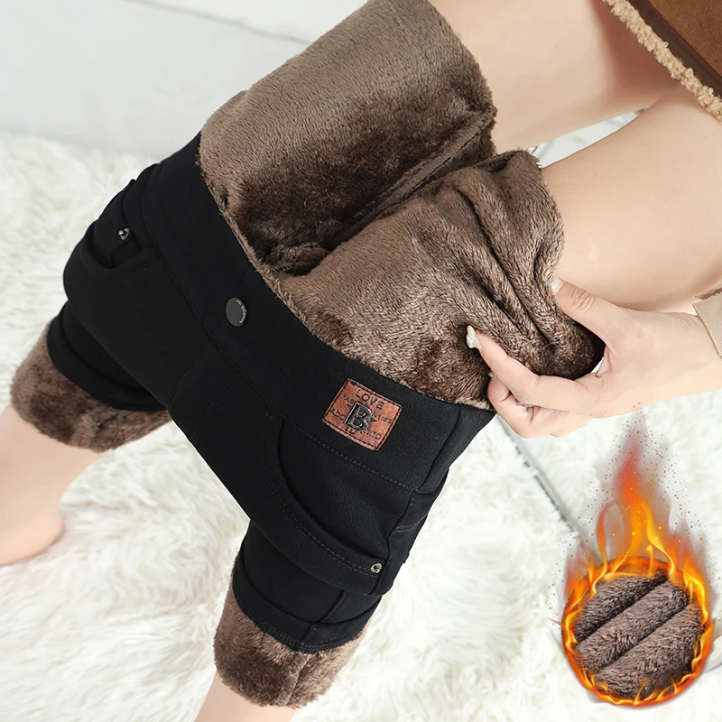 加绒小脚铅笔牛仔裤显瘦修身小个子2023年新款春秋百搭保暖女裤子