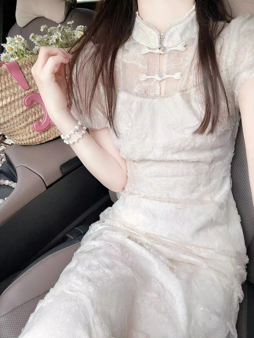 国风新中式小众设计超好看气质御姐绝美白色千金清冷感贵系衣服