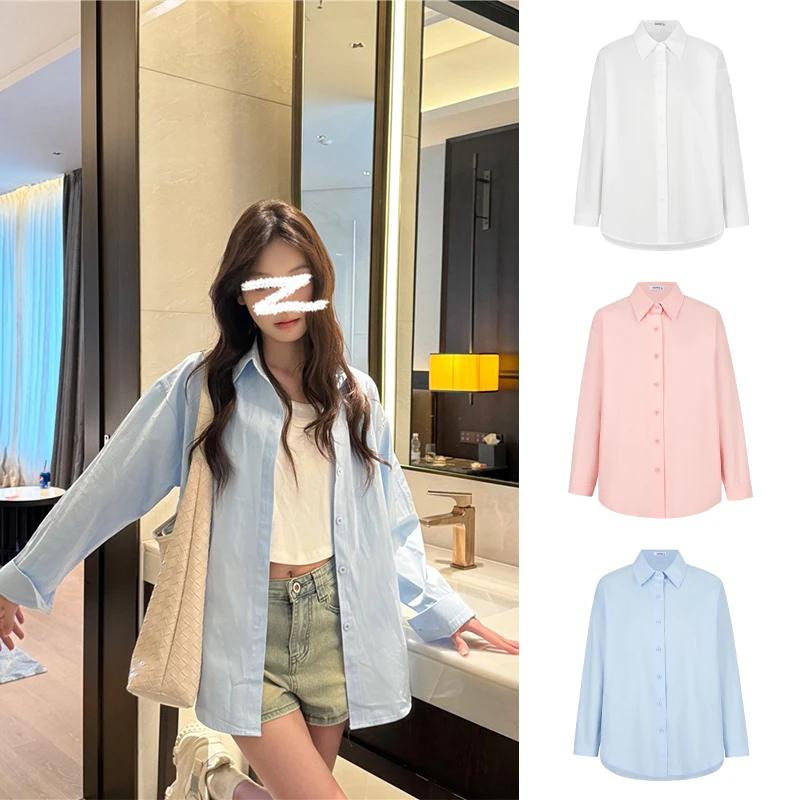 Moses Queen/魔西女王高级感衬衫外套女ins风简约纯棉宽松衬衣