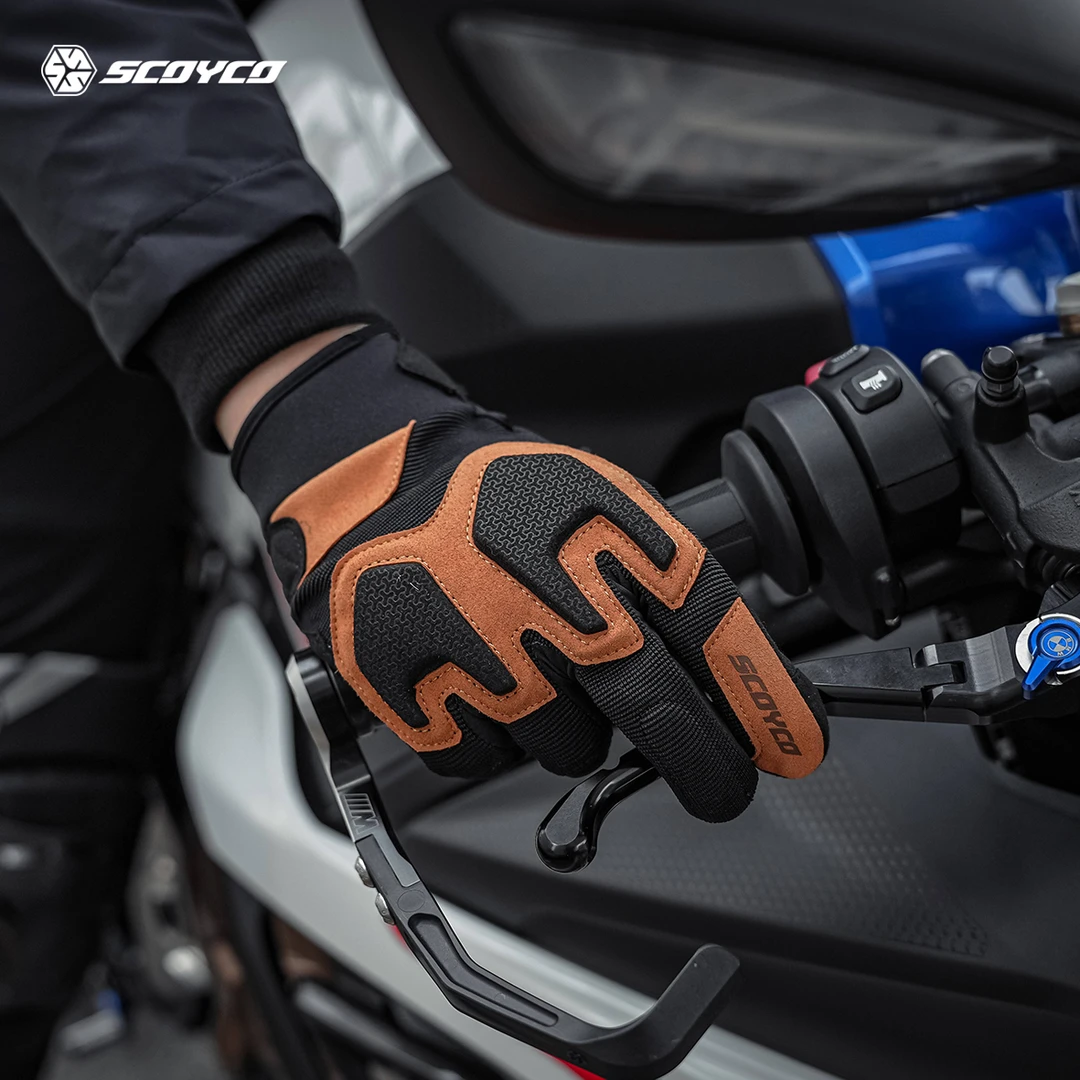 赛羽摩托车骑行手套四季男款透气防摔骑士新式复古机车赛车手套