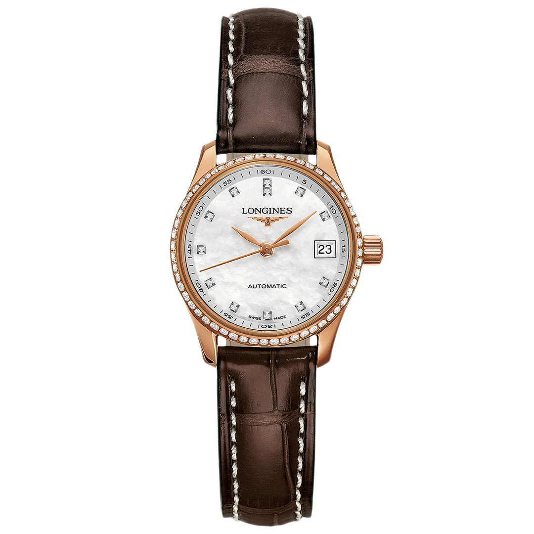 99新 Longines/浪琴 名匠257/全套/18K金贝母满钻/表径29mm/