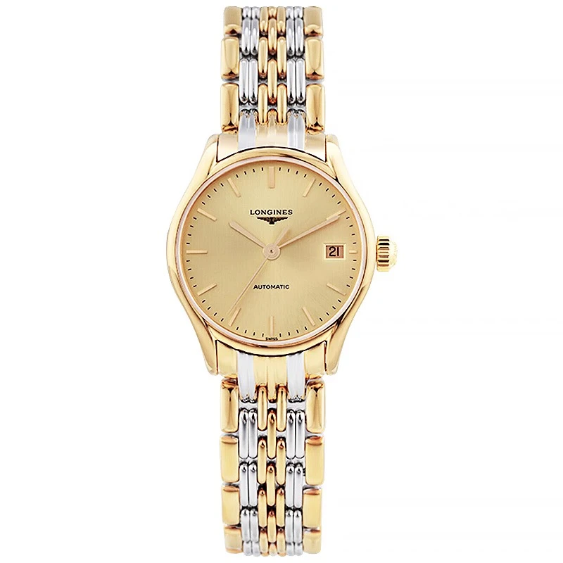 99新 Longines/浪琴 律雅360/机械/金盘条丁/表径25mm/女士腕表