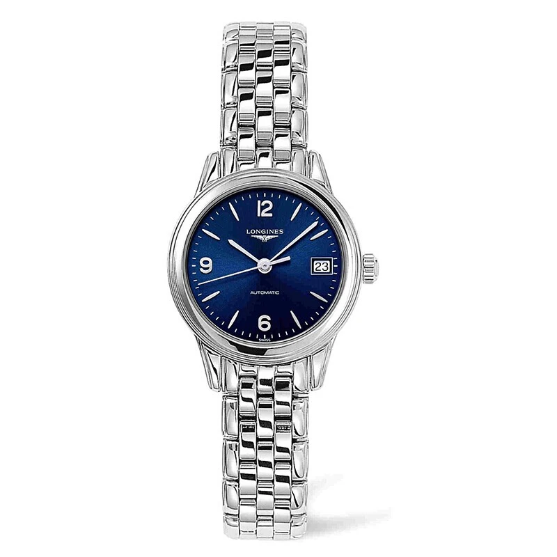 99新 Longines/浪琴 军旗274/全套/蓝盘数字/表径26mm/女士腕表