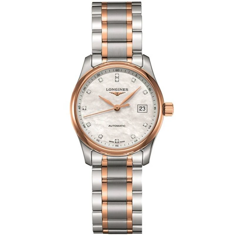99新 Longines/浪琴 名匠257/机械/玫瑰金贝母钻/表径29mm/女士