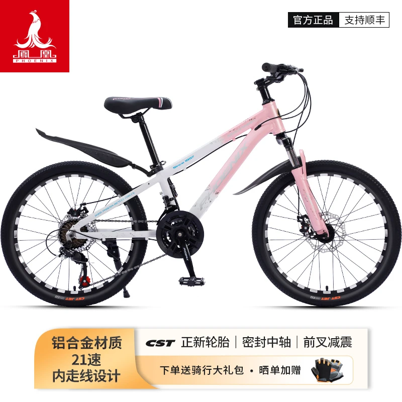 Phoenix/凤凰青少年学生车山地车童车变速碟刹减震越野赛车方程