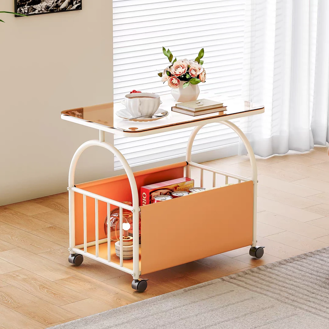 【只发新疆】移动茶几边几客厅沙发卧室轻奢高级感床头柜置物架