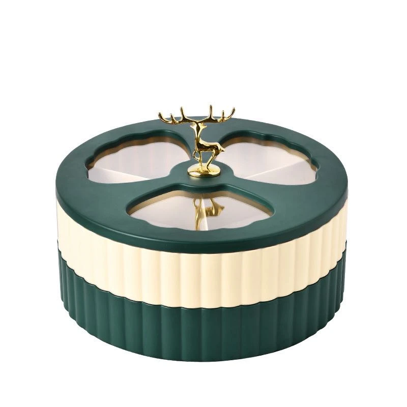 【新疆包邮】网红小鹿果盘客厅干果瓜子糖果收纳盒双层塑料果盘