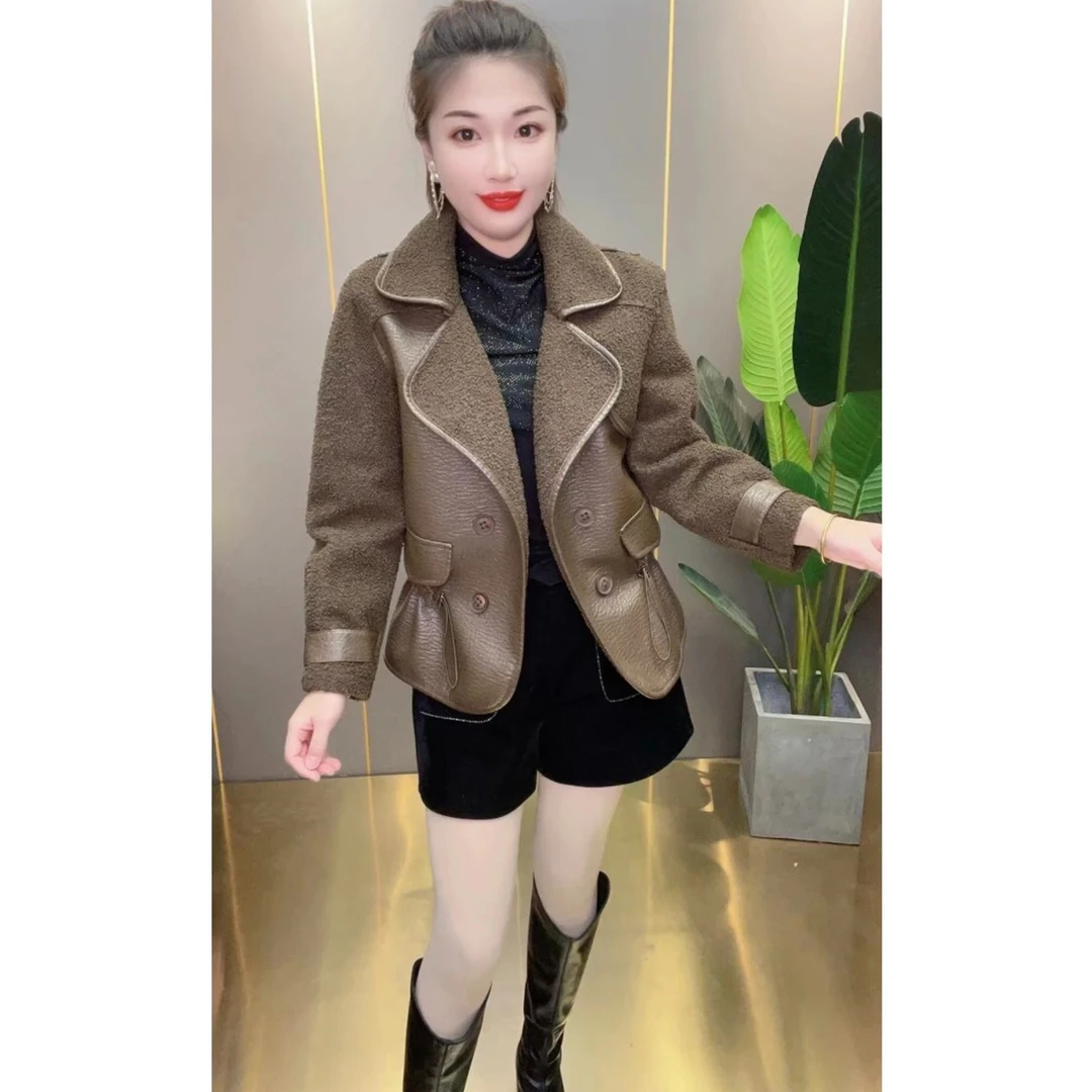 [2023春季新款]轻奢两面穿宽松外套女新款时尚洋气上衣皮毛一体