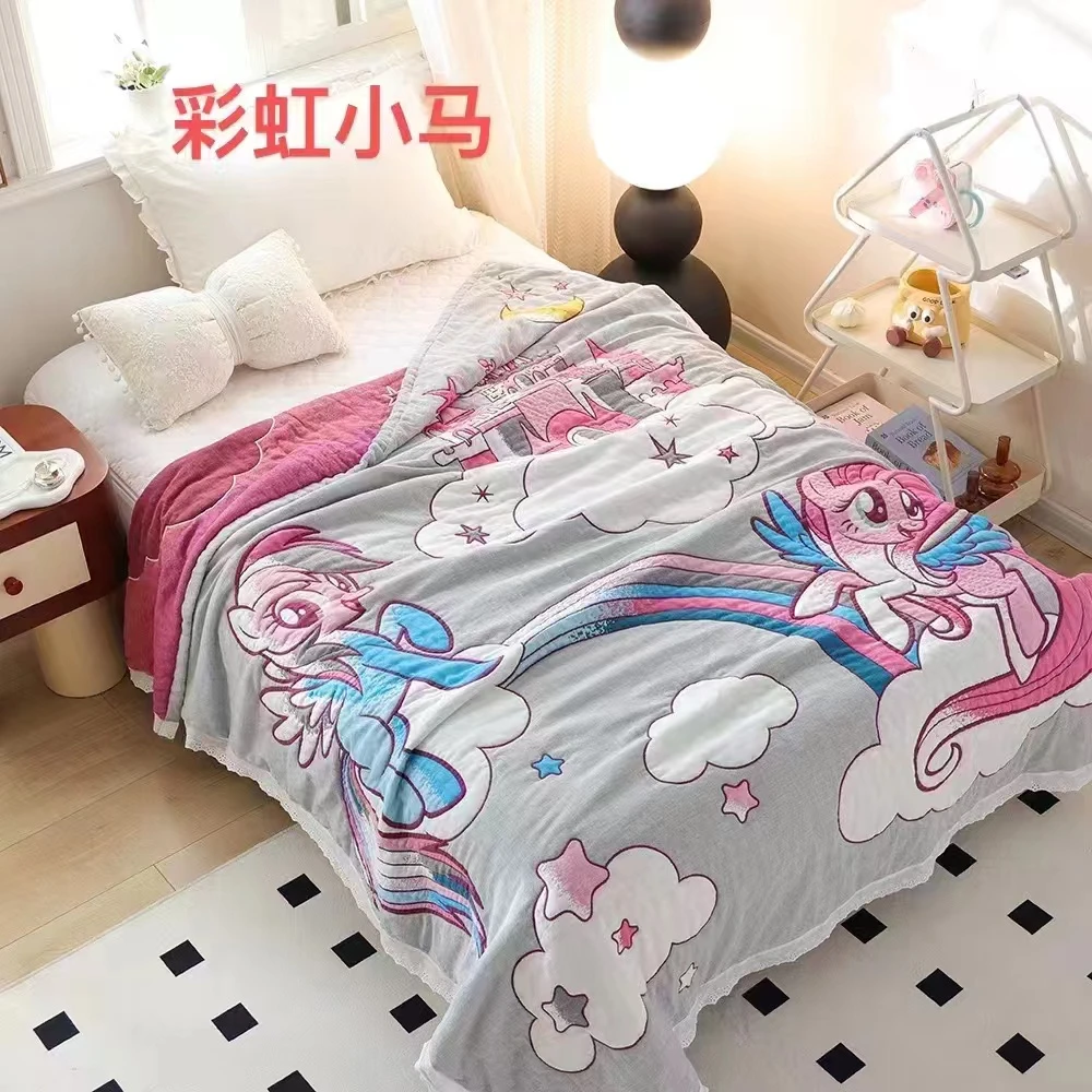 小马宝莉【彩虹小马】多功能十层纱布面包被150*200cm盖毯加厚透气