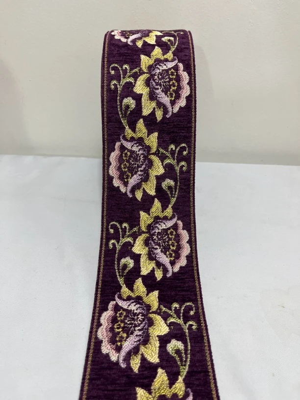 9厘米宽雪尼尔绒面民族风织带花边