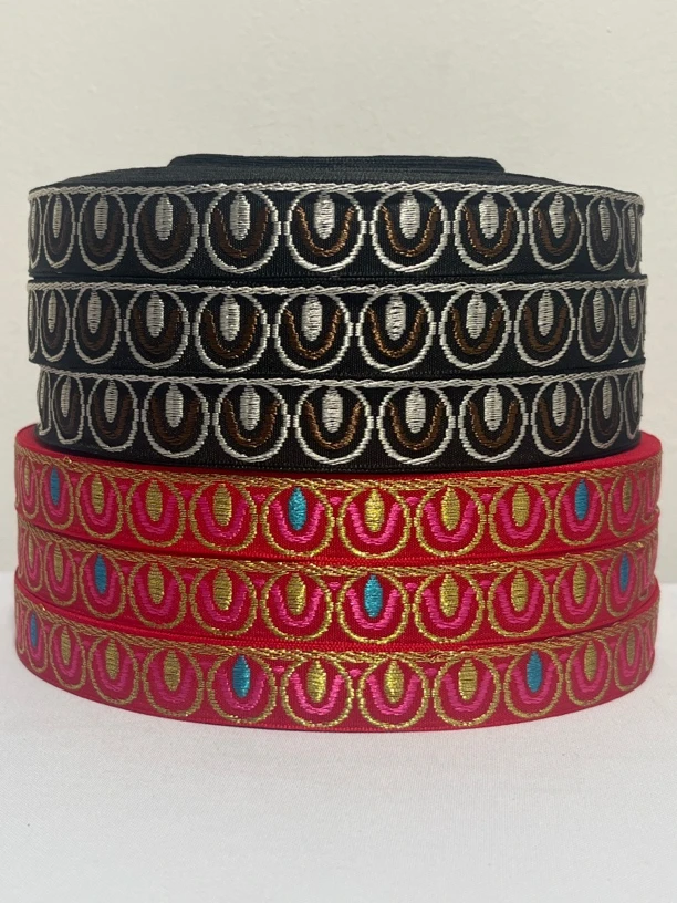 2cm宽少数民族风织带花边服装辅料国风汉服刺绣提花带手工diy头饰