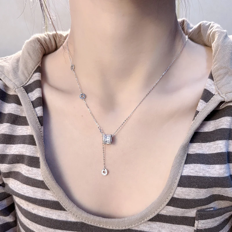 坠链均925银 2023新款925银纯银项链女轻奢设计ins潮百搭锁骨链