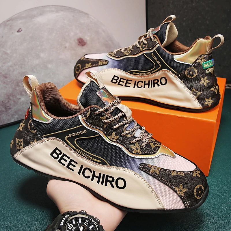 欧洲站包底男鞋四季新款百搭厚底休闲运动鞋男士内增高潮流老爹鞋